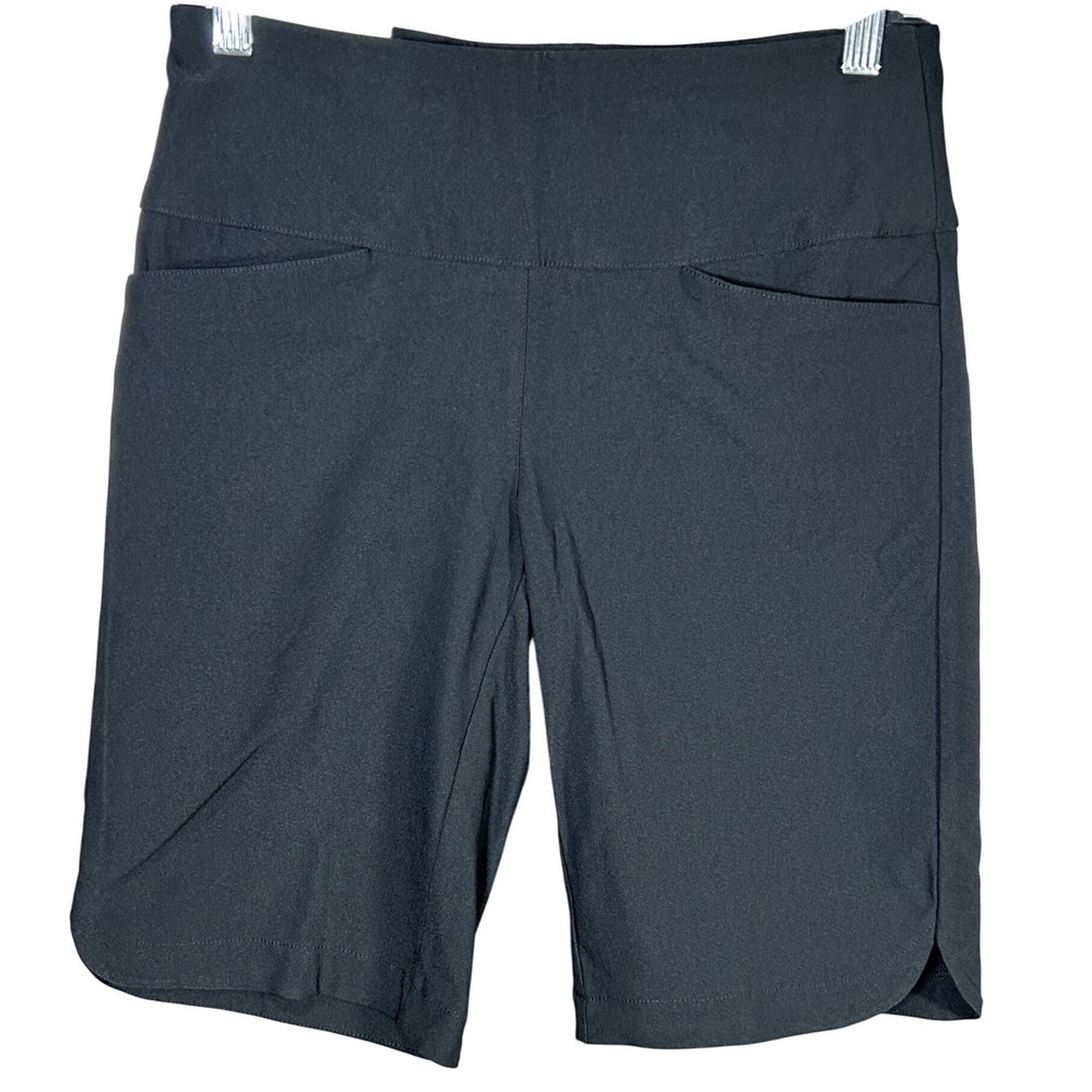 Lady Hagen Womens Small Black Golf Shorts 10" Tummy Control Moisture Wicking New